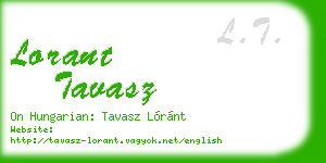 lorant tavasz business card